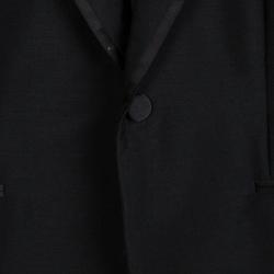 Roberto Cavalli Black Wool Tuxedo Suit L