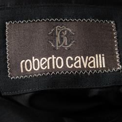 Roberto Cavalli Black Wool Tuxedo Suit L