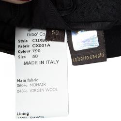 Roberto Cavalli Black Wool Tuxedo Suit L