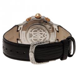 Pre Owned Roberto Cavalli Silver Stainless Steel RV1G003L0051 Men's Wristwatch 42MM