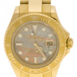 Rolex Dark Mother of Pearl Dial  18K Yellow Gold Yachtmaster Men's Wristwatch 40 mm