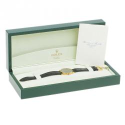 Rolex Grey 18K Yellow Gold Cellini Men's Wristwatch 30MM