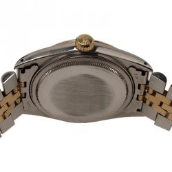 مملوكة مسبقًا ساعة يد رجالية شامبين ستانلس ستيل رولكس ديت جاست ذهب أصفر عيار 18 36 مم