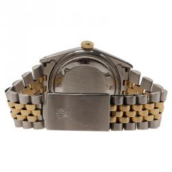 مملوكة مسبقًا ساعة يد رجالية شامبين ستانلس ستيل رولكس ديت جاست ذهب أصفر عيار 18 36 مم