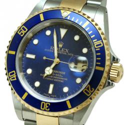 Pre Owned Rolex Blue Stainless Steel Submariner Men's Wristwatch 40MM