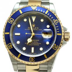Pre Owned Rolex Blue Stainless Steel Submariner Men's Wristwatch 40MM