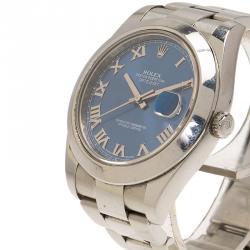 Pre Owned Rolex Black Stainless Steel Datejust Men's Wristwatch 41MM