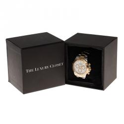 Pre Owned ساعة يد رجالية رولكس كوزموغراف دايتونا 116523 ذهب أصفر عيار 18 وستانلس ستيل بيضاء 40 مم