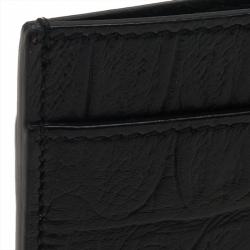 Saint Laurent Paris Black Alligator Embossed Card Holder 