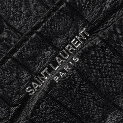 Saint Laurent Paris Black Alligator Embossed Card Holder 