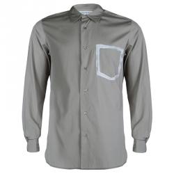 Saint Laurent Paris Grey Long Sleeve Buttondown Cotton Shirt M