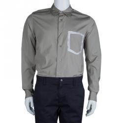 Saint Laurent Paris Grey Long Sleeve Buttondown Cotton Shirt M