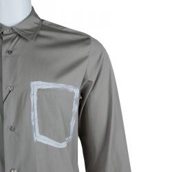 Saint Laurent Paris Grey Long Sleeve Buttondown Cotton Shirt M