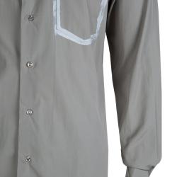 Saint Laurent Paris Grey Long Sleeve Buttondown Cotton Shirt M