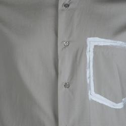 Saint Laurent Paris Grey Long Sleeve Buttondown Cotton Shirt M