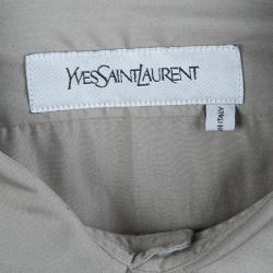 Saint Laurent Paris Grey Long Sleeve Buttondown Cotton Shirt M