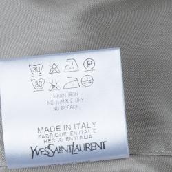 Saint Laurent Paris Grey Long Sleeve Buttondown Cotton Shirt M