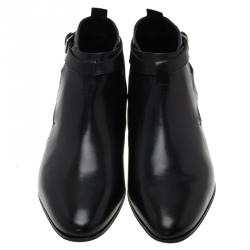 Pre Owned Saint Laurent Paris Black Leather Jodhpur Chelsea Boots Size 43.5