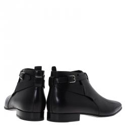Pre Owned Saint Laurent Paris Black Leather Jodhpur Chelsea Boots Size 43.5