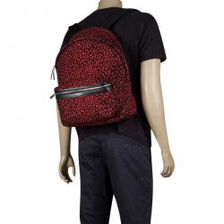 Saint Laurent Paris Black/Red Printed Canvas Hunting Backpack