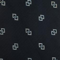 Pre Owned ربطة عنق سان لوران باريس حرير مغزول أزرق داكن 