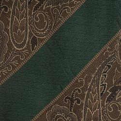 Saint Laurent Paris Green and Brown Embroidered Silk Tie
