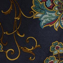 Saint Laurent Paris Blue Floral Print Silk Tie