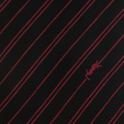 Saint Laurent Paris Red and Blue Striped Logo Silk Tie