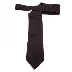Pre Owned Saint Laurent Paris Blue and Red Floral Silk Tie