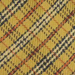 Pre Owned Saint Laurent Paris Yellow Tartan Print Silk Tie