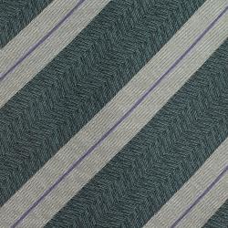 Saint Laurent Paris Grey and Blue Striped Silk Tie