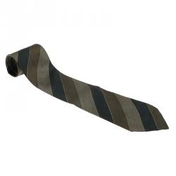 Saint Laurent Paris Tricolor Striped Silk Tie