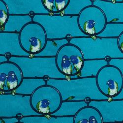 Saint Laurent Paris Blue Bird Print Silk Tie