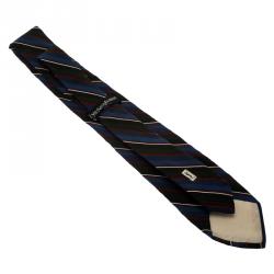 Saint Laurent Paris Multicolor Striped Silk Tie