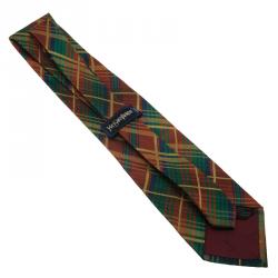 Saint Laurent Paris Multicolor Checked Silk Tie