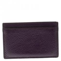 Pre Owned Saint Laurent Paris Purple Patent Leather Card Holder
