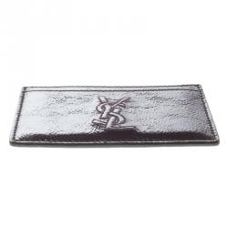 Pre Owned Saint Laurent Paris Purple Patent Leather Card Holder