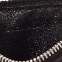 Pre Owned محفظة بطاقات سان لوران باريس جلد بسحاب أسود