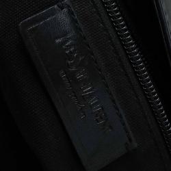 Saint Laurent Paris Black Leather Logo Messenger Bag