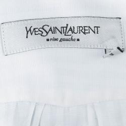 Pre Owned Saint Laurent Paris White Checkered Cotton Shirt S