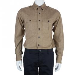 Pre Owned Saint Laurent Paris Men's Paris Beige Shirt S