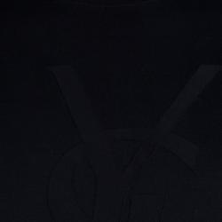Pre Owned Saint Laurent Paris Black Logo Detail Crewneck T-Shirt S