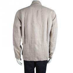 Saint Laurent Paris Khaki Linen Utility Jacket M