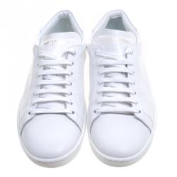 مملوكة مسبقًا Saint Laurent Paris White Leather Low Top Sneakers Size 42
