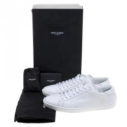 مملوكة مسبقًا Saint Laurent Paris White Leather Low Top Sneakers Size 42
