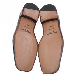 Saint Laurent Paris Brown Brogue Leather Penny Loafers Size 40.5