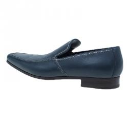 Pre Owned Saint Laurent Paris Blue Leather Loafers Size 41.5