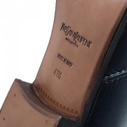 Pre Owned Saint Laurent Paris Blue Leather Loafers Size 41.5