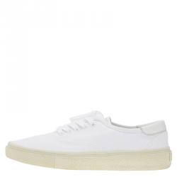 Pre Owned حذاء رياضي سان لوران باريس كانفاس أبيض مقاس 40