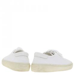 Pre Owned حذاء رياضي سان لوران باريس كانفاس أبيض مقاس 40